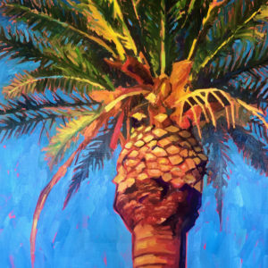 Palm tree oil painting
