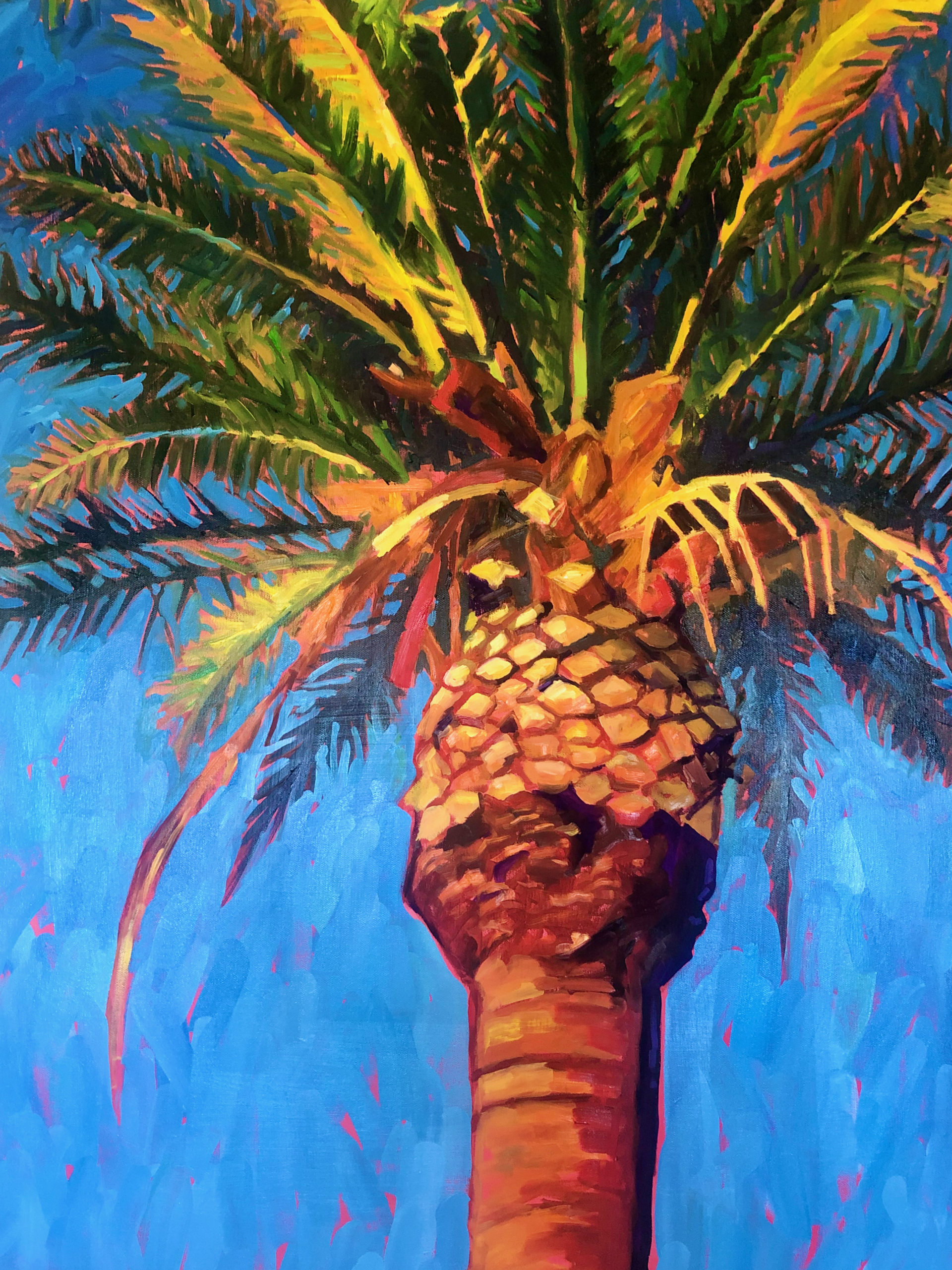 Palm tree oil painting